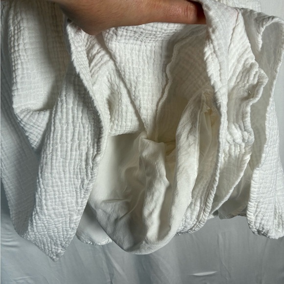 PRINCESS POLLY Women's Size 4 Romper WHITE Gauze Cotton Boho Zip Romantic Puff - Picture 7 of 8